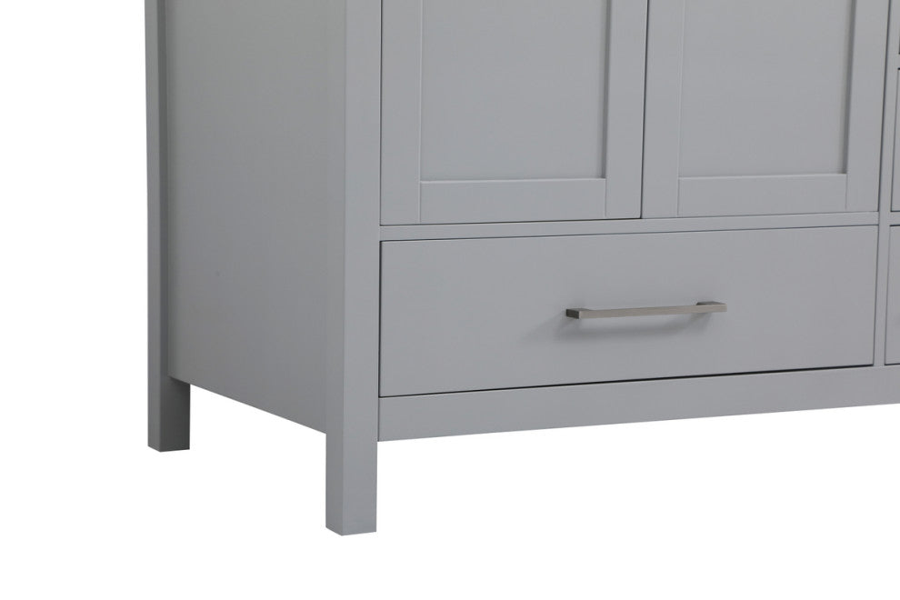 Iris 42" Single Bathroom Vanity, Gray With Backsplash