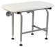 Rectangular Folding Shower Seat, Padded White, 28 Inch, Legs