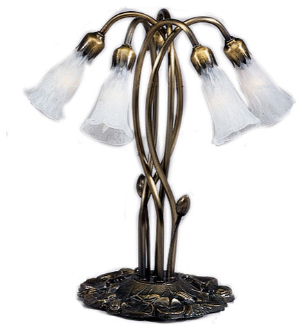 Meyda Lighting 16545 16.5"H White Pond Lily 5 LT Accent Lamp
