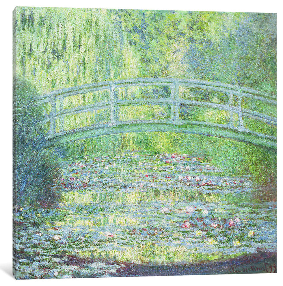 "The Waterlily Pond with the Japanese Bridge, 1899" by Claude Monet, 18x18x1.5"