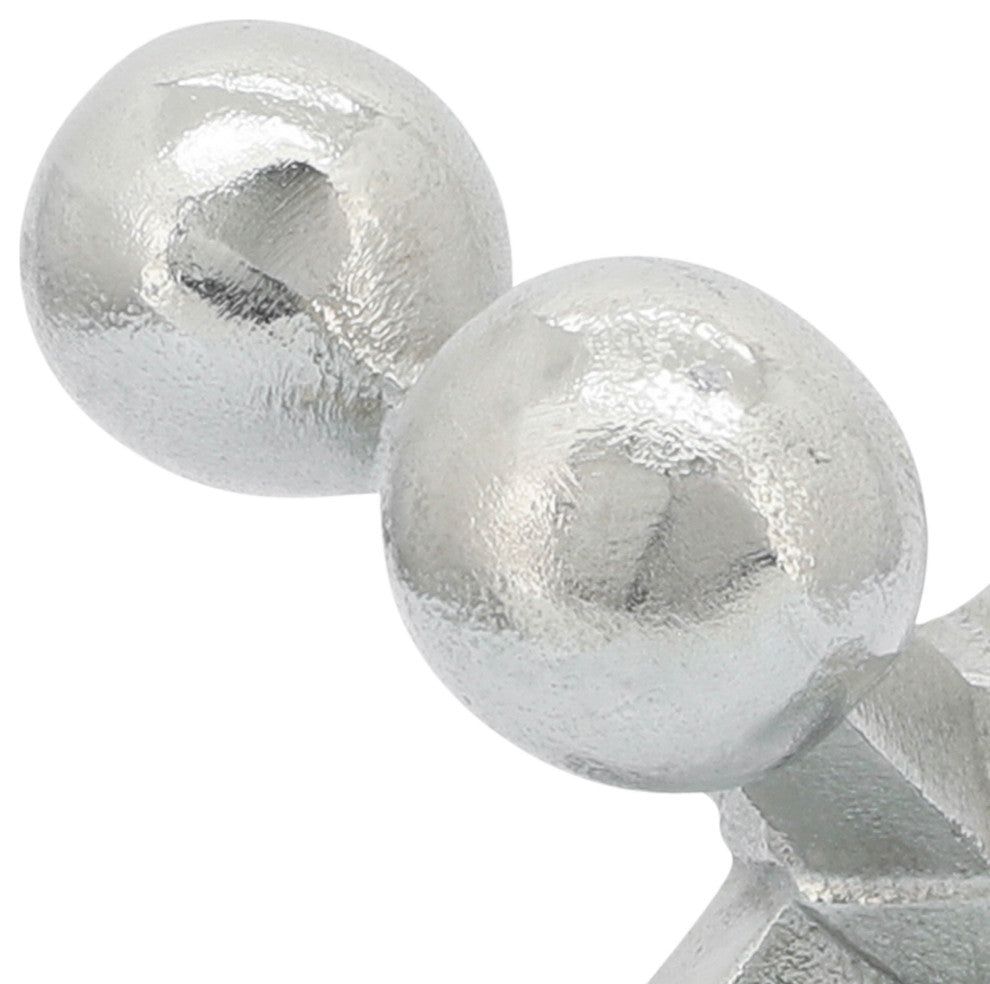 Silver Metal Jacks Decor, 5"