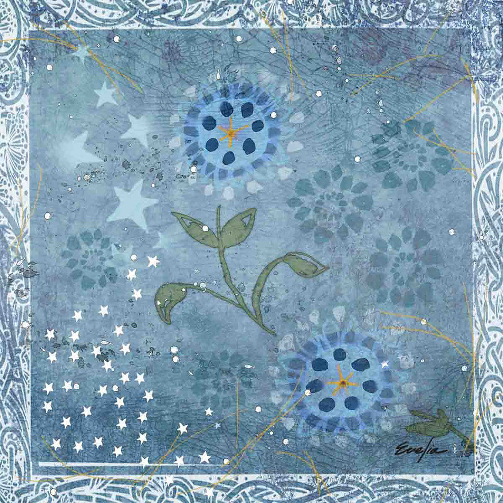 "Eves Flowers III" Painting Print on Canvas by Evelia