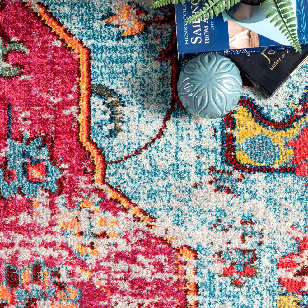 Nuloom Mosaic Medallion Area Rug, Fuchsia 2'6"x8'Runner