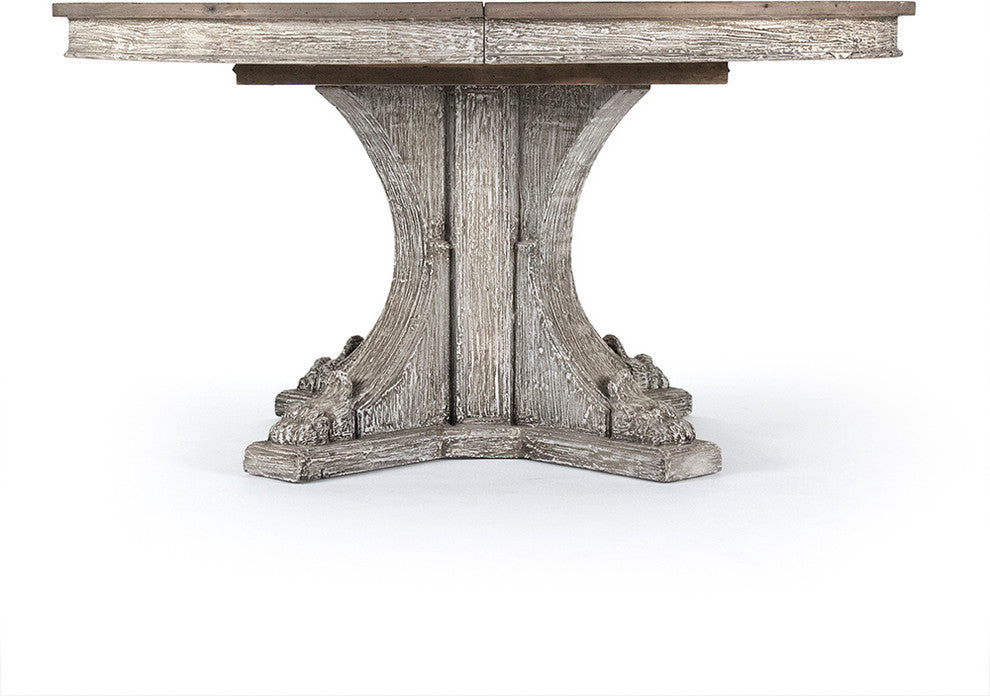 Terrell Dining Table, Weathered Top, Distressed Gray Washed Based