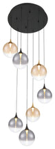 Iissa 7L 21" Gold-Black Mix Chandelier