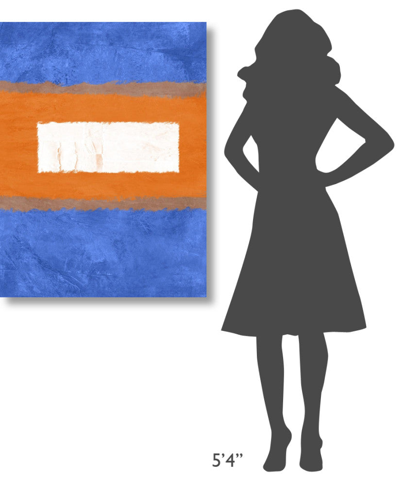"Blue And Orange Abstract Theme 1" Fine Art Print