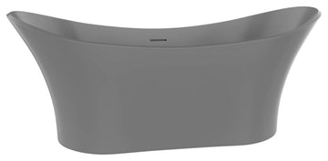 CastelloUSA Ocean Solid Surface Freestanding Tub, Gray