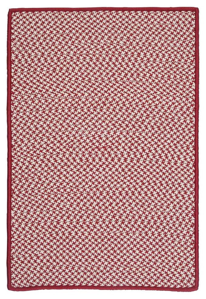 Outdoor Houndstooth Tweed OT79 Sangria Indoor/Outdoor Area, Rectangular 2'x4'