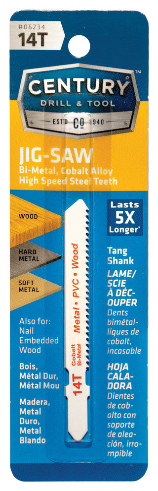 Bi-Metal Jig Saw Blade, T-Shank, 14Tx2-3/4"