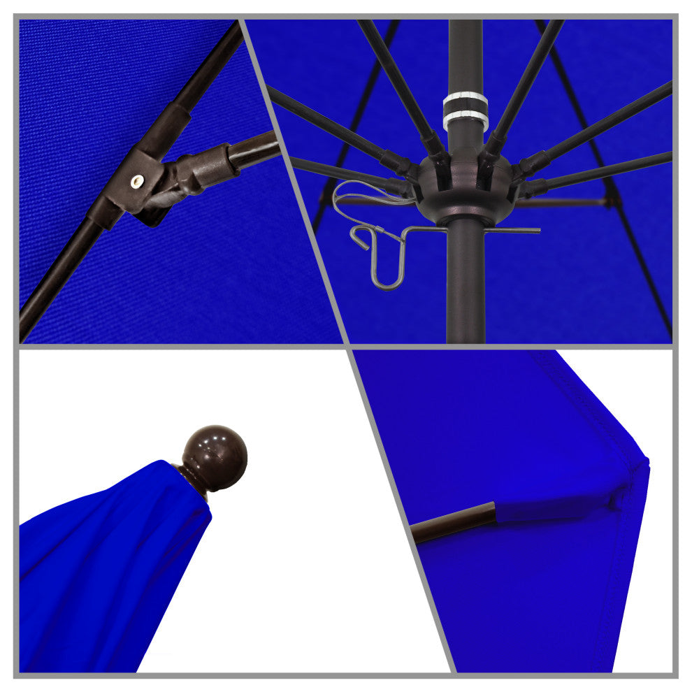 Fiberglass Umbrella Bronze, Pacific Blue