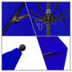 Fiberglass Umbrella Bronze, Pacific Blue