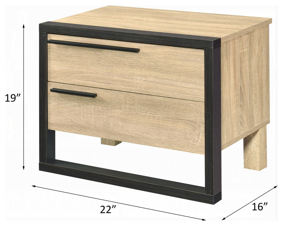 Erasto Accent Table, Oak and Black Finish