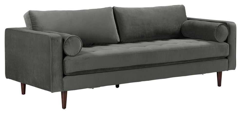 Cave Ash Gray Velvet Sofa