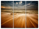 "Stormy Sea With Waves Flowing Out" Beach Metal Wall Art, 3 Panels, 36"x28"