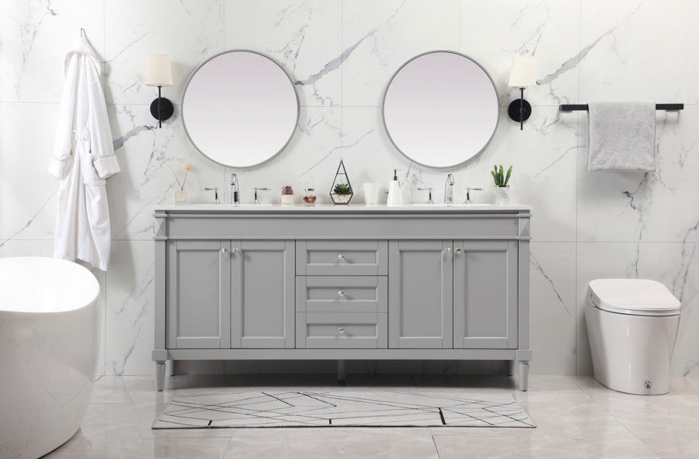 Home Living 21" Transitional Grey-Light Bathroom Vanity