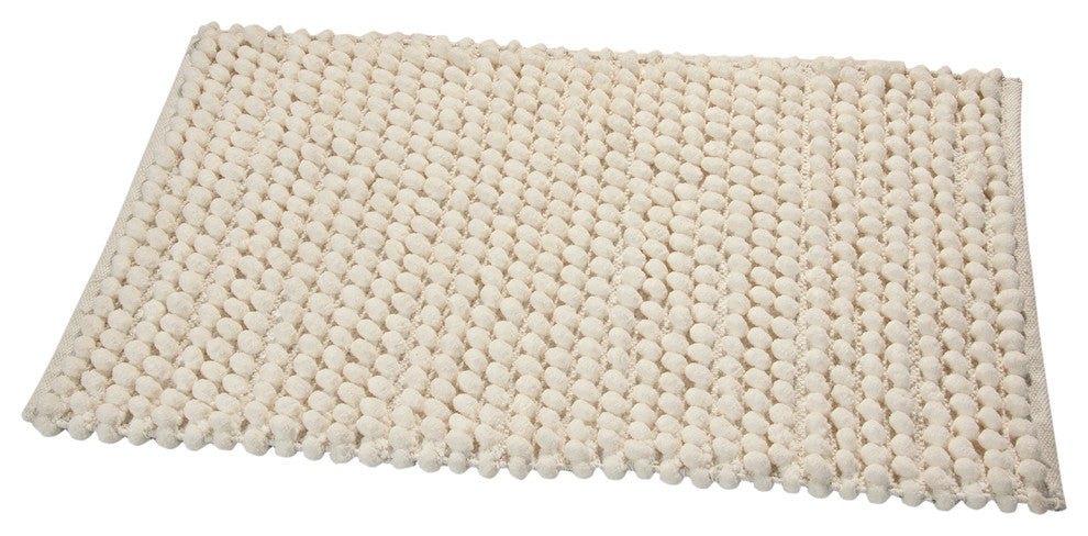 Bath Rug Cotton and Microfiber Hand Loom, 36"x24", Ivory, GSF 200, Bubbles