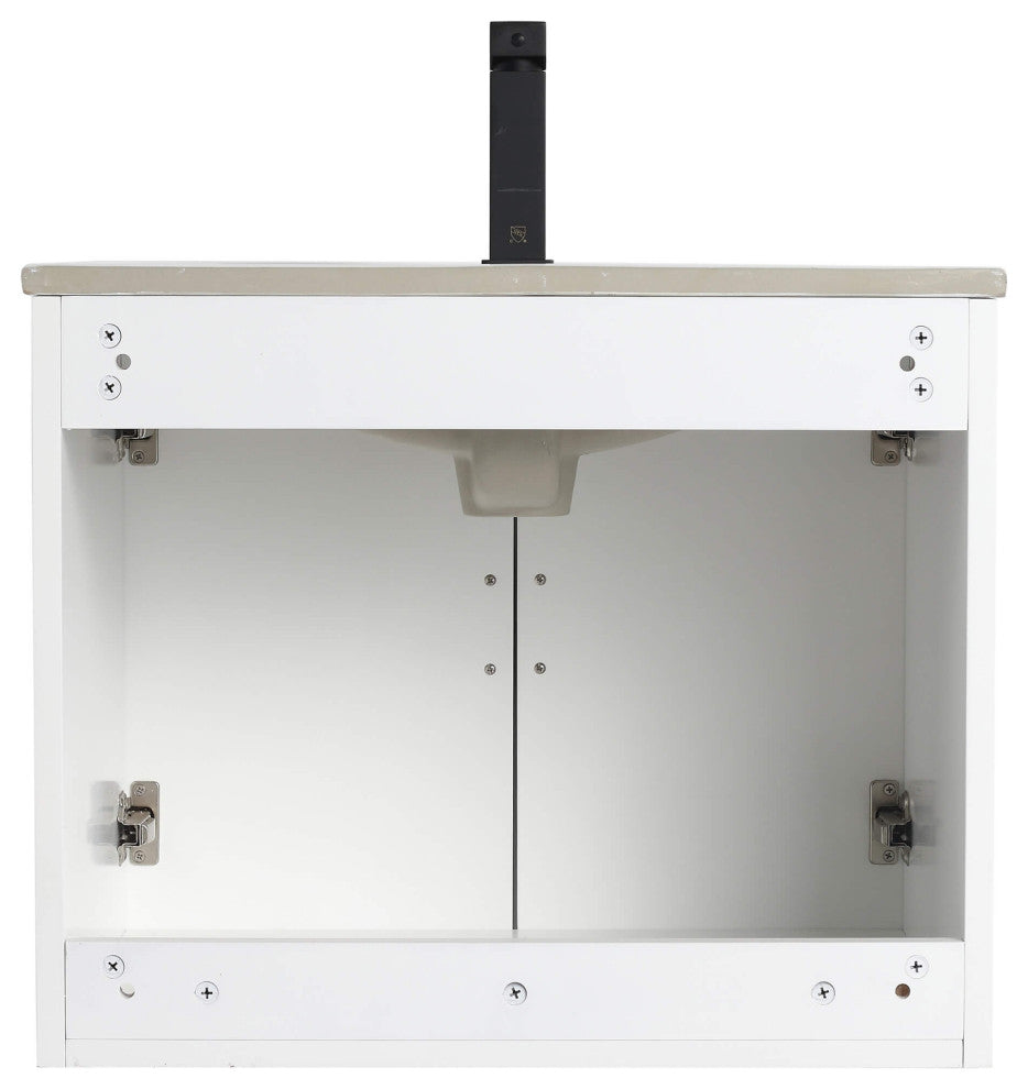 Pellabay Bath Vanity, Fluted Circular Doors Sink Included