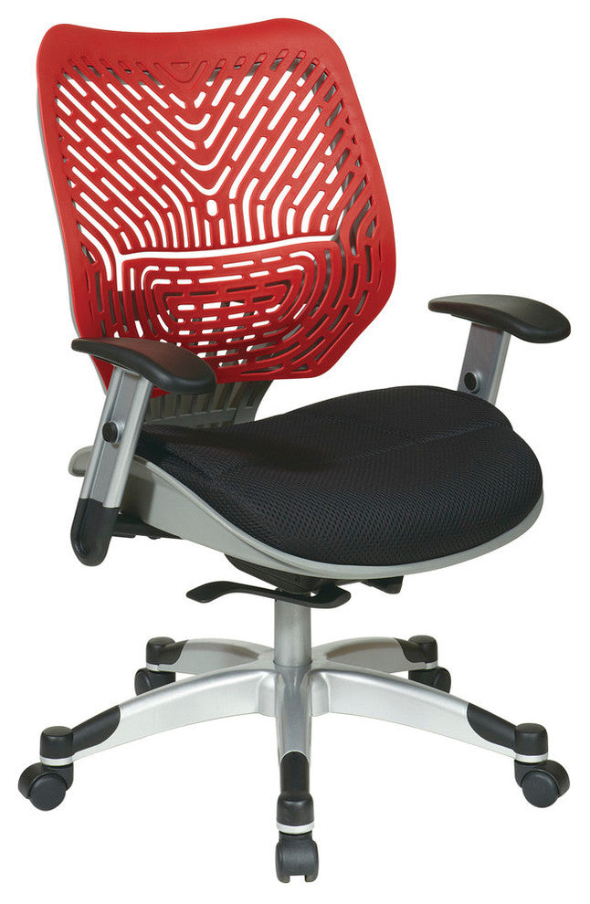 Unique Self Adjusting Spaceflex Back With Mesh Seat Managers Chair, Red/Black