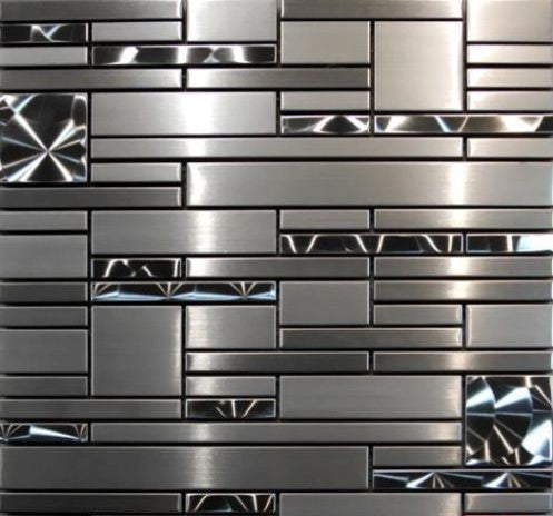 Magic Pattern Mosaic Blend Tile, Stainless Steel, Multi-Color, 30 Sq. ft.