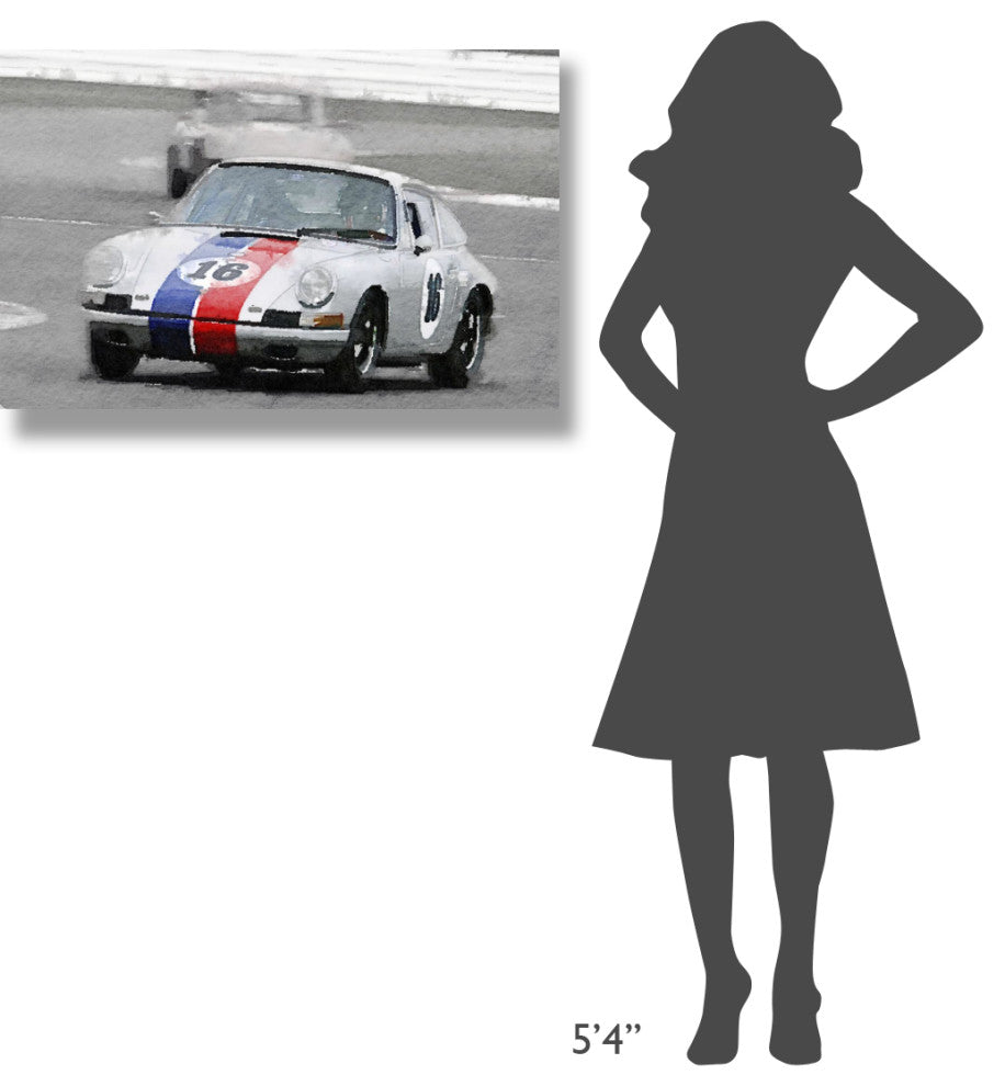 "Porsche 911 Race in Monterey Watercolor" Fine Art Print