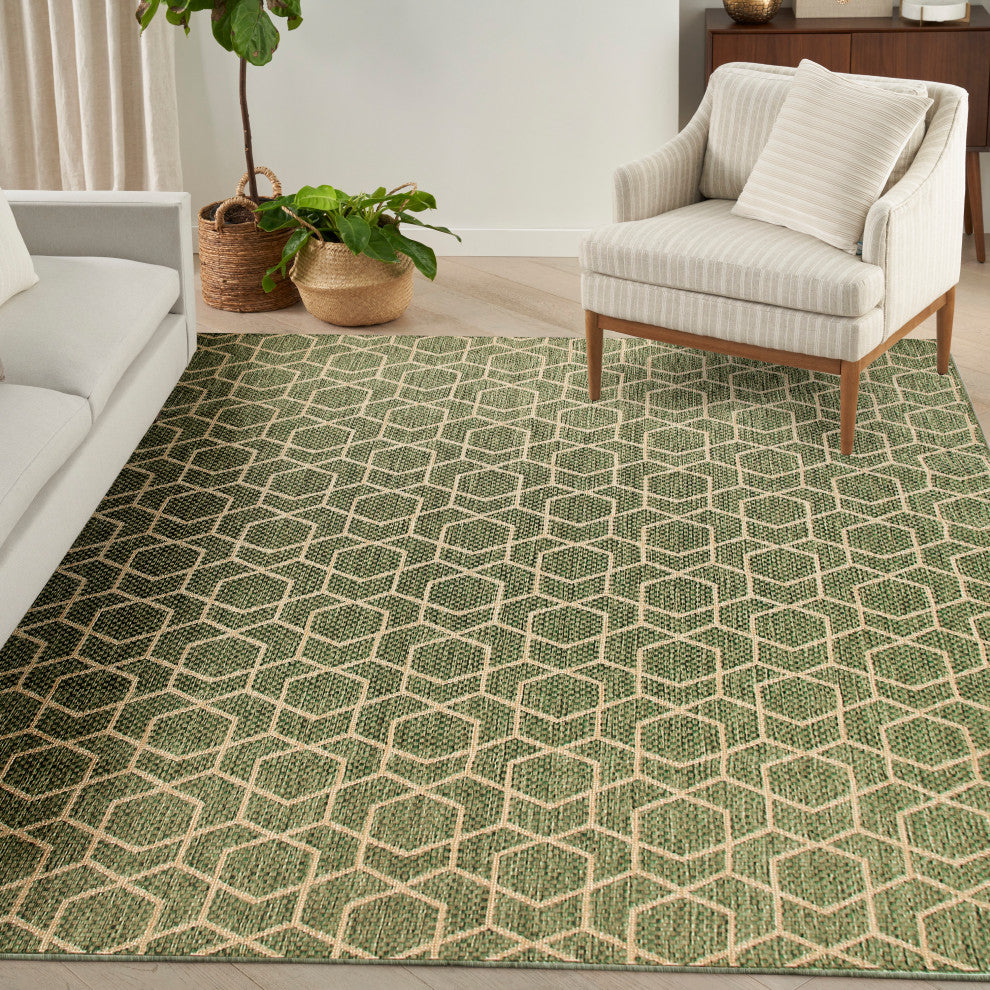Nourison Horizon Indoor/Outdoor 8' x 10' Green Modern Rug