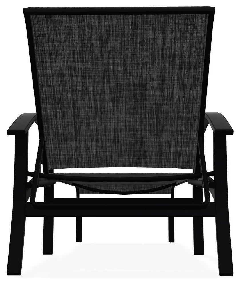 Belle Isle Sling 4-Position Outdoor Chaise Lounge, Augustine Shadow/Black