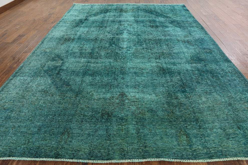 Antique Overdyed Hand-Knotted Oriental Wool Rug, 10'x12'