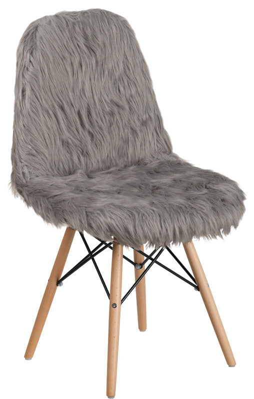 Shaggy Dog Charcoal Gray Accent Chair