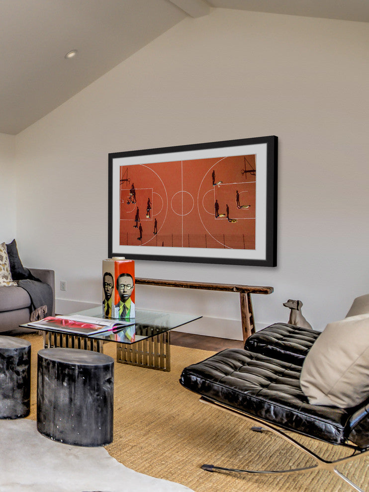 "Basketball Court" Framed Print by Karolis Janulis