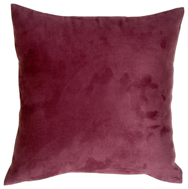 Pillow Decor - 18 x 18 Royal Suede Wine Throw Pillow