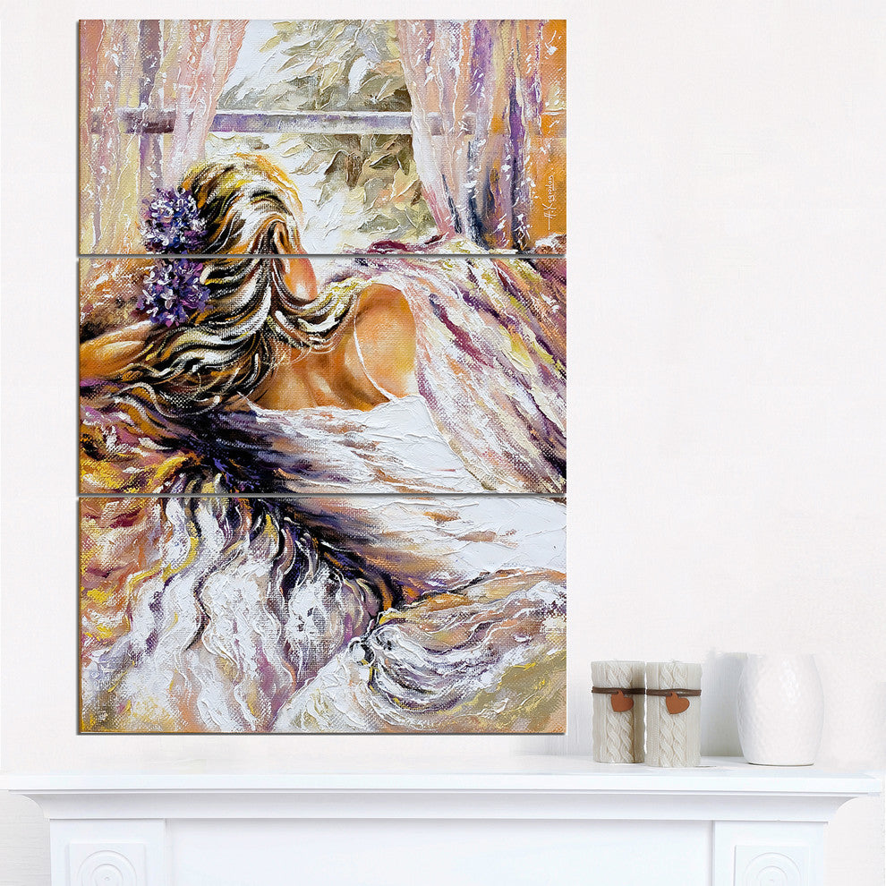"The River over the Girl" Glossy Metal Wall Art, 3 Panels, 28"x36"