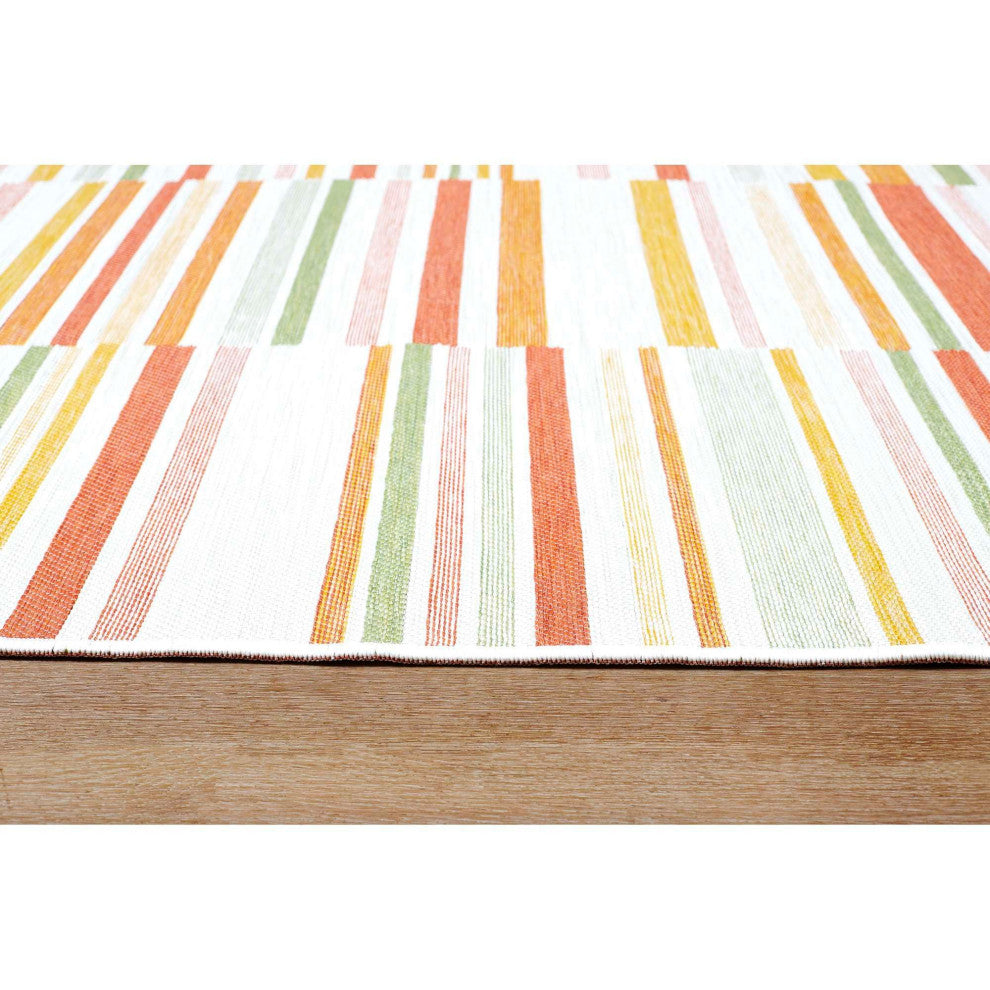 Plaza Lines Area Rug, Tropical, 2'x7'6"
