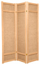 6' Tall Jute Shoji Screen, 3 Panel, Natural