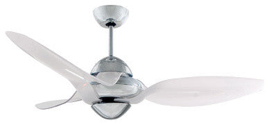 Vento Clover Indoor Chrome Ceiling Fan With 3 Snow White Blades, Chrome, 54"