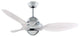 Vento Clover Indoor Chrome Ceiling Fan With 3 Snow White Blades, Chrome, 54"