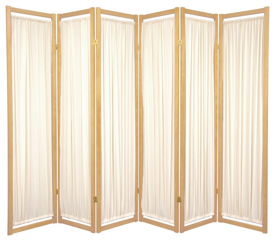 6' Tall Helsinki Shoji Screen, 6 Panel, Natural