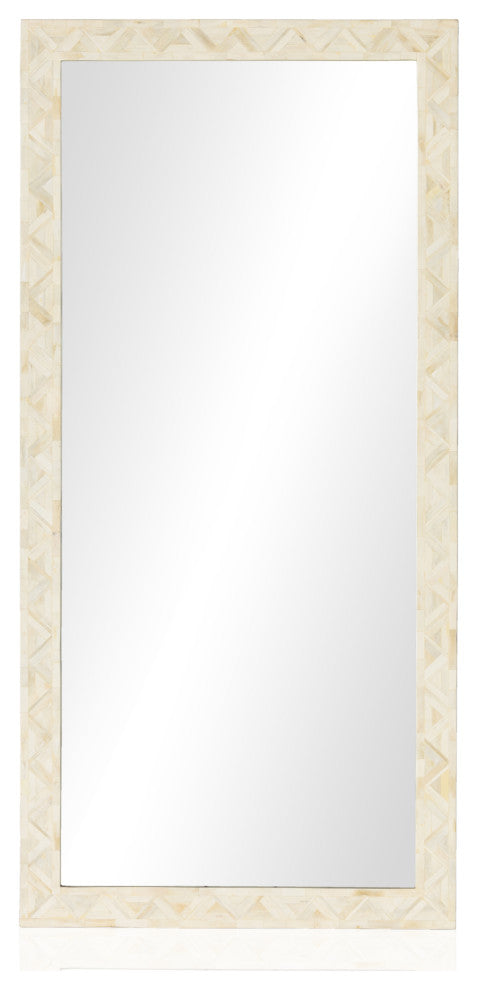 Loredo Floor Mirror-White Bone