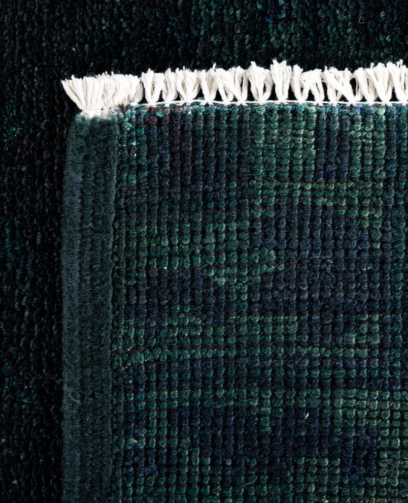Overdyed One-of-a-Kind Hand-Knotted Area Rug Green, 6' 2" x 8' 10"