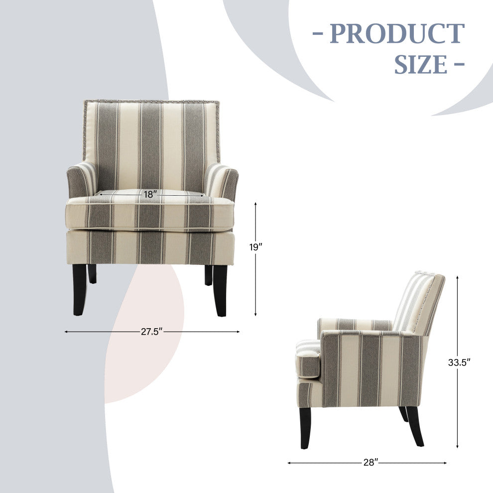 Herrera Classic Armchair With Pattern, Gray
