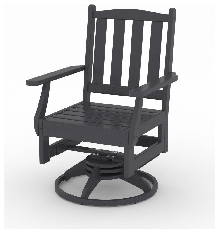 LuXeo Tuscany HDPE Swivel Dining Set, Gray, 6-Piece