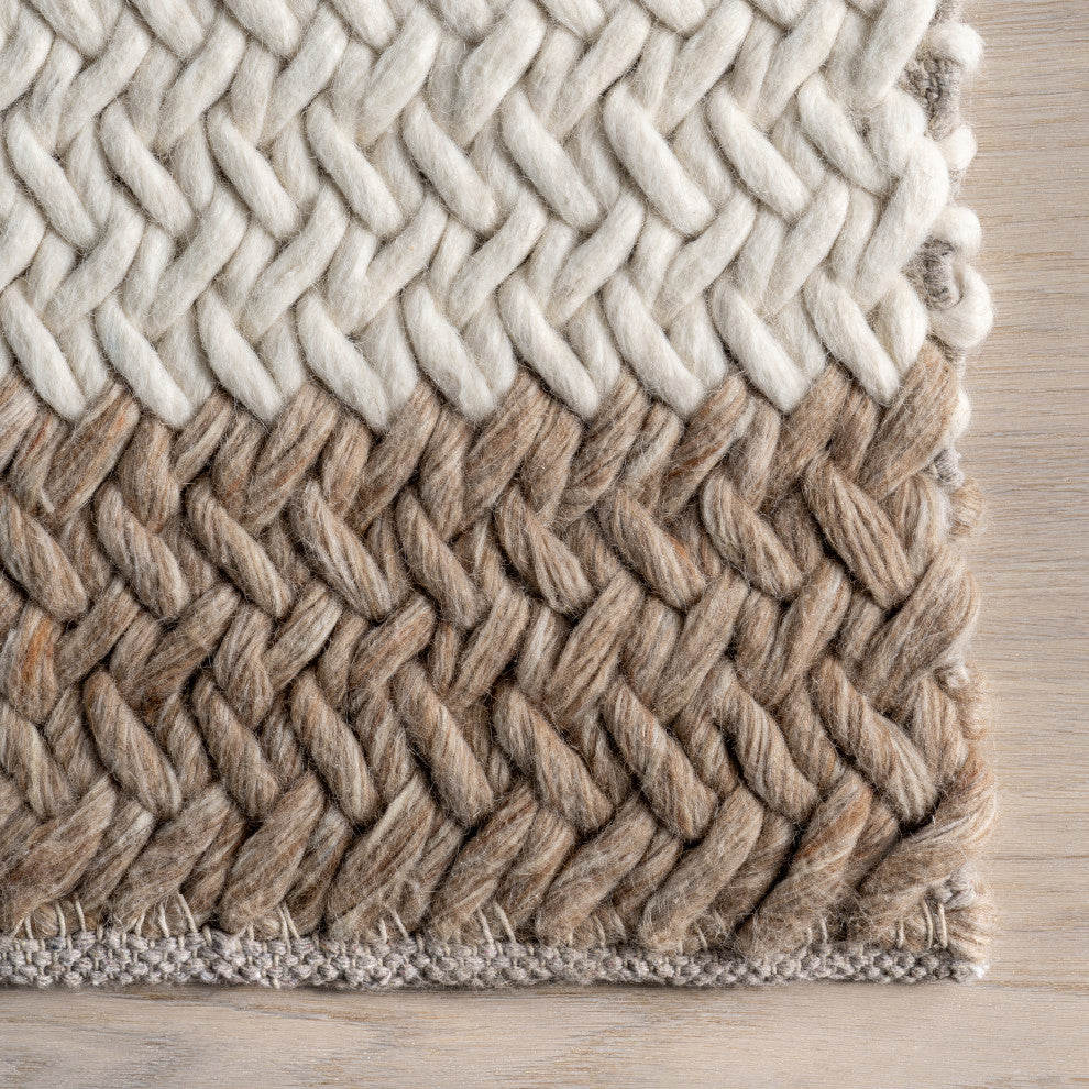 Dune Wool Area Rug, Ivory 2' 6" x 8'