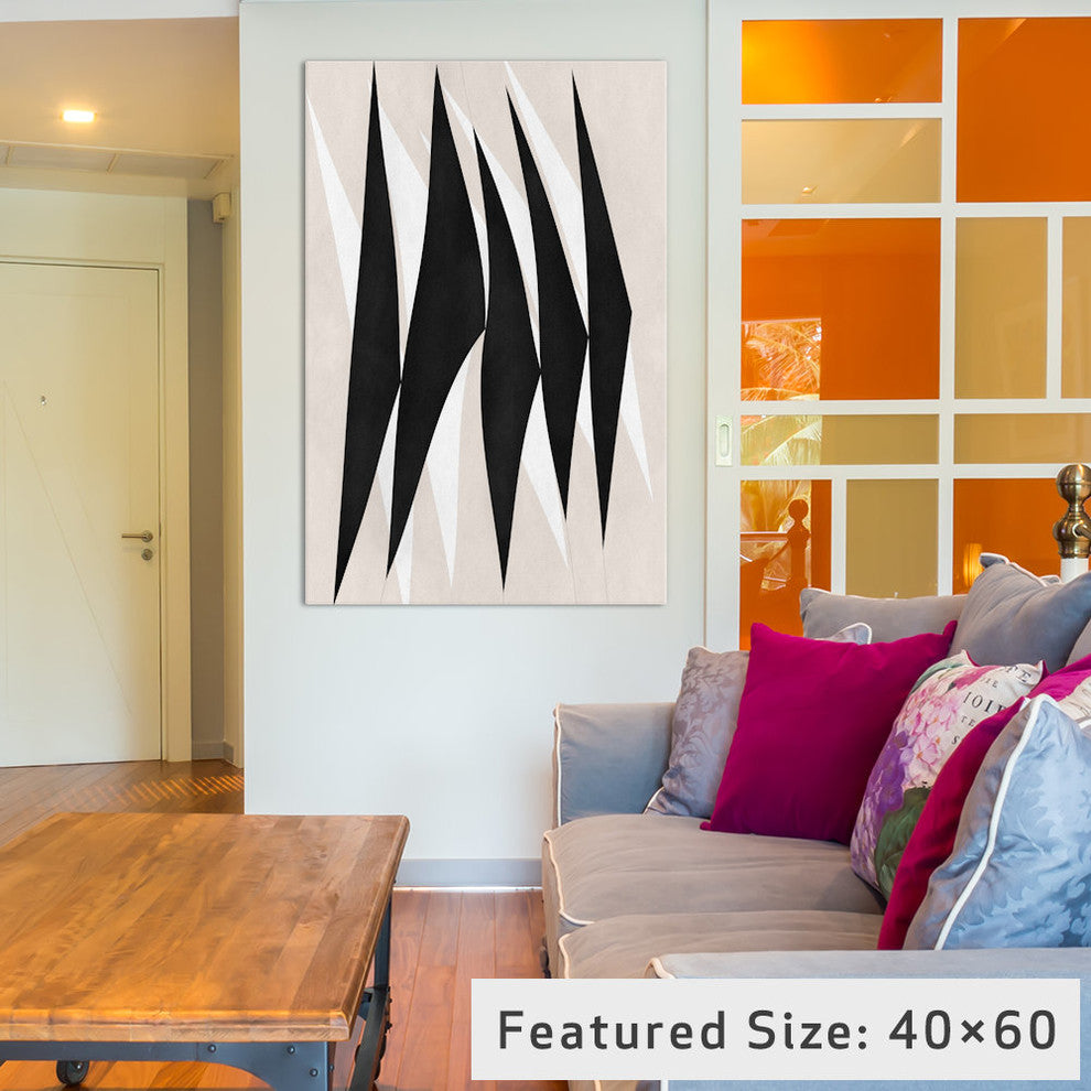 "Modern Art - Zebra Print Tribal Paint" by 5by5collective, 40x26x1.5"
