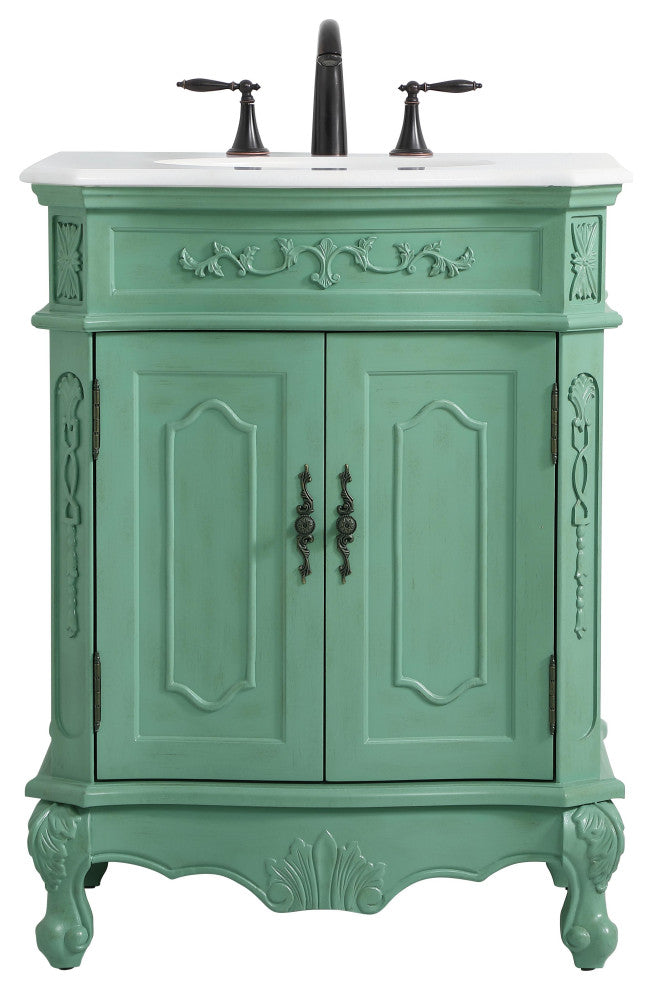 Bathroom Vanity, Vintage Mint, 27", Single Sink