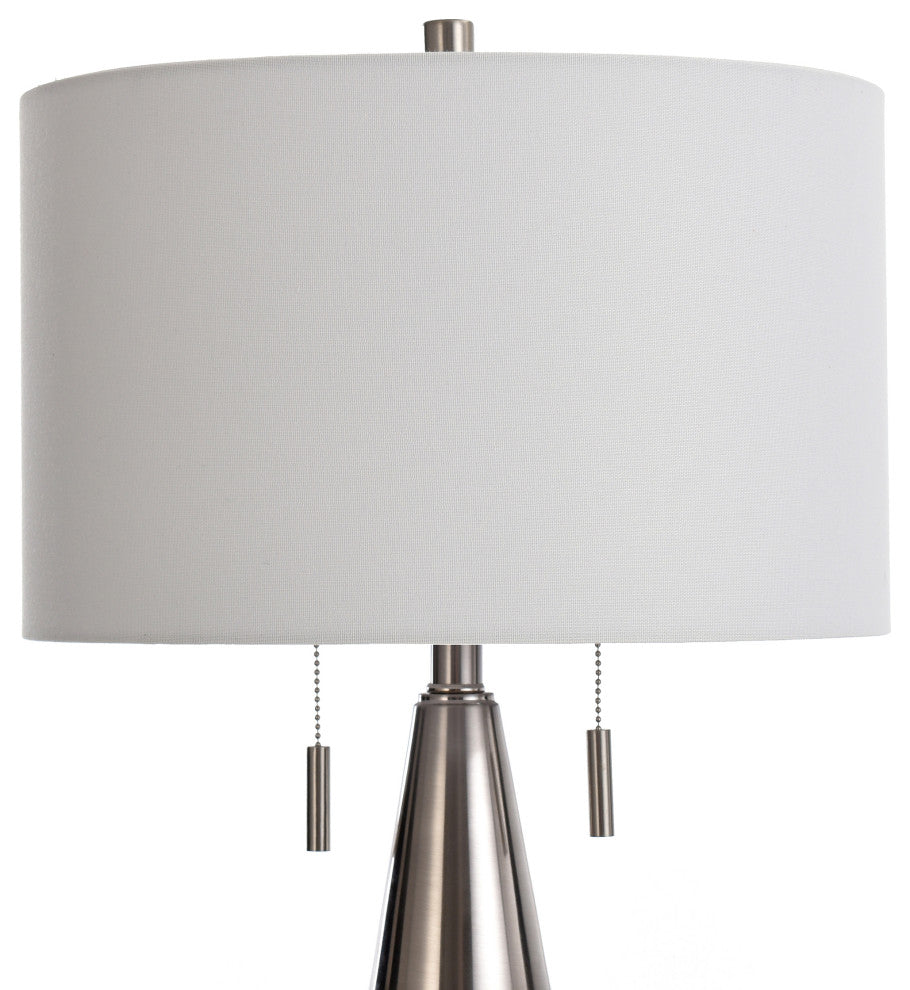 Cigala Silver - Conical Driftwood Stamped Resin Table Lamp