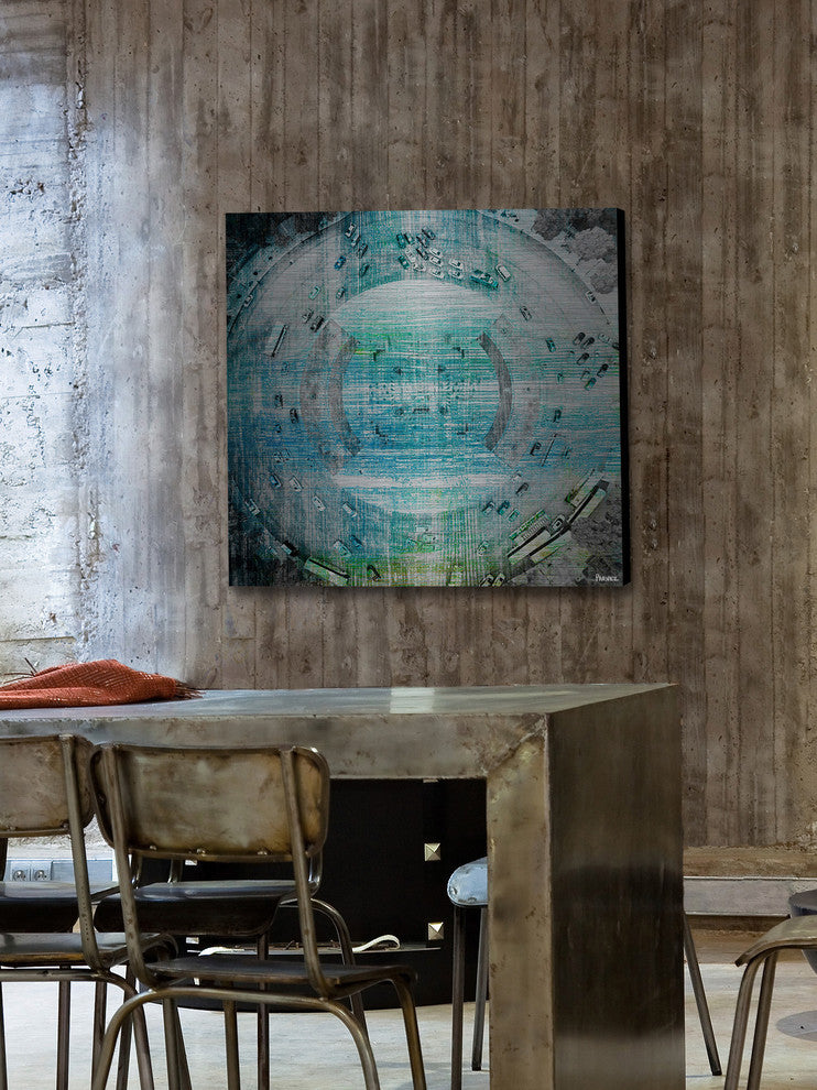"Wrong Way Circle" Painting Print on Brushed Aluminum, 32"x32"