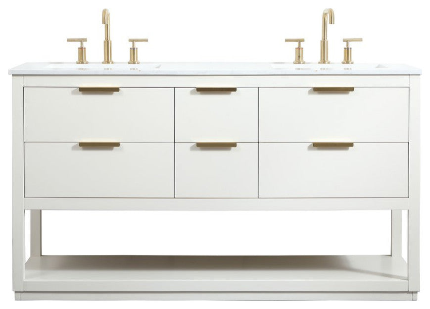 Elegant VF19260DWH 60"Single Bathroom Vanity, White