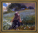 Winslow Homer Girl and Daisies Framed Premium Canvas Print, 20"x25"