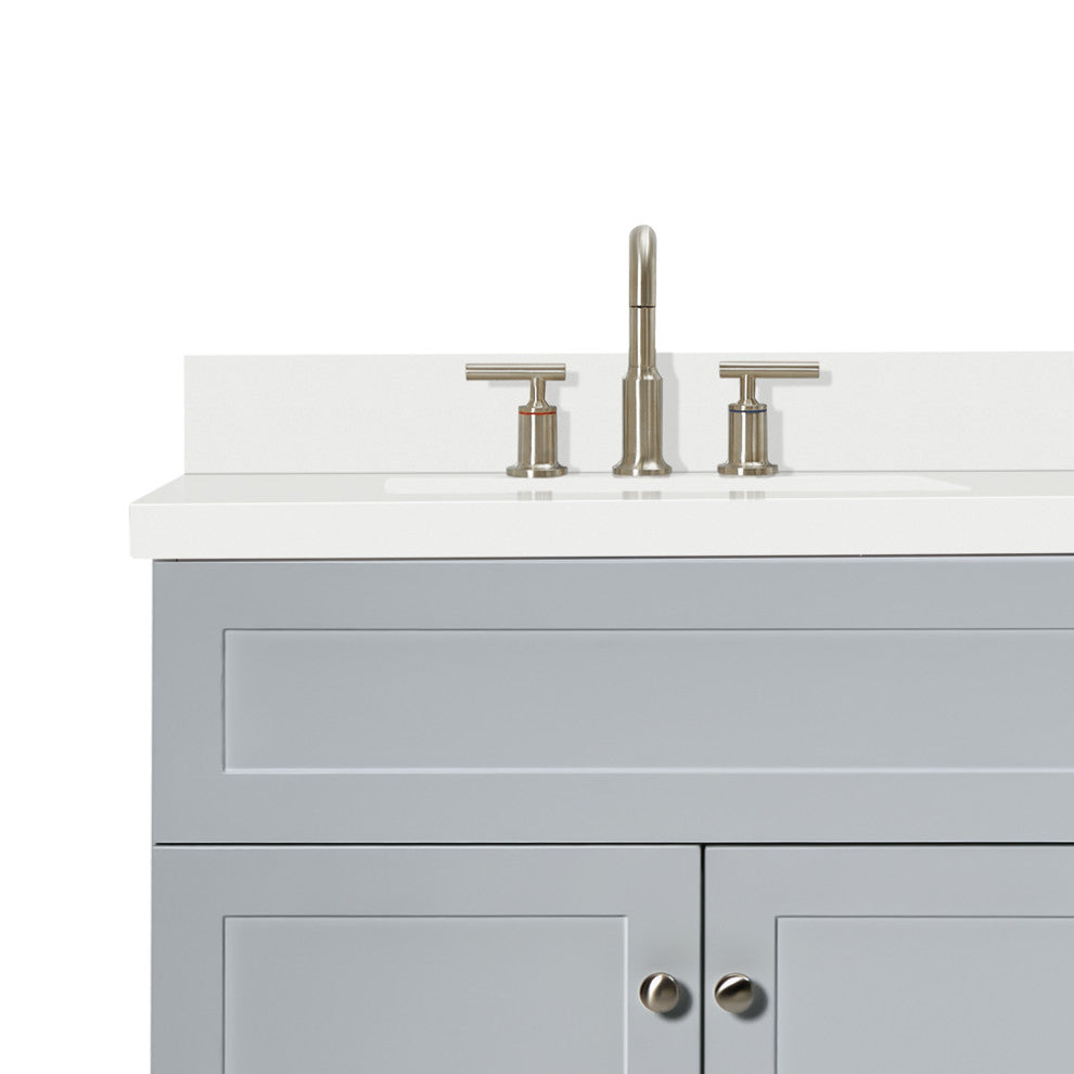 ARIEL Hamlet 73" Double Bath Vanity in Grey With Quartz Vanity Top