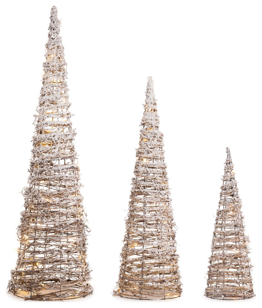 LED Twig Tree Decor, 3-Piece Set