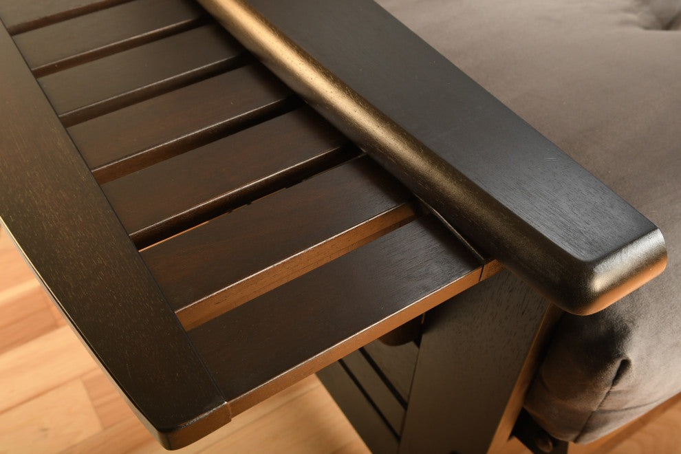 Mesa Frame Futon With Espresso Finish, Storage Drawers, Canadian